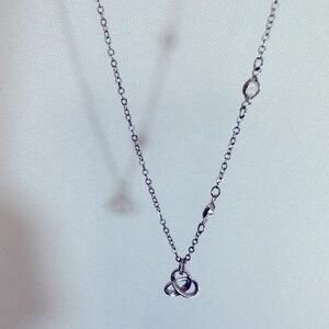 C. Womens Silver Tone Chain And Pendant Rhinestones Crystal 11” Worn Around Neck